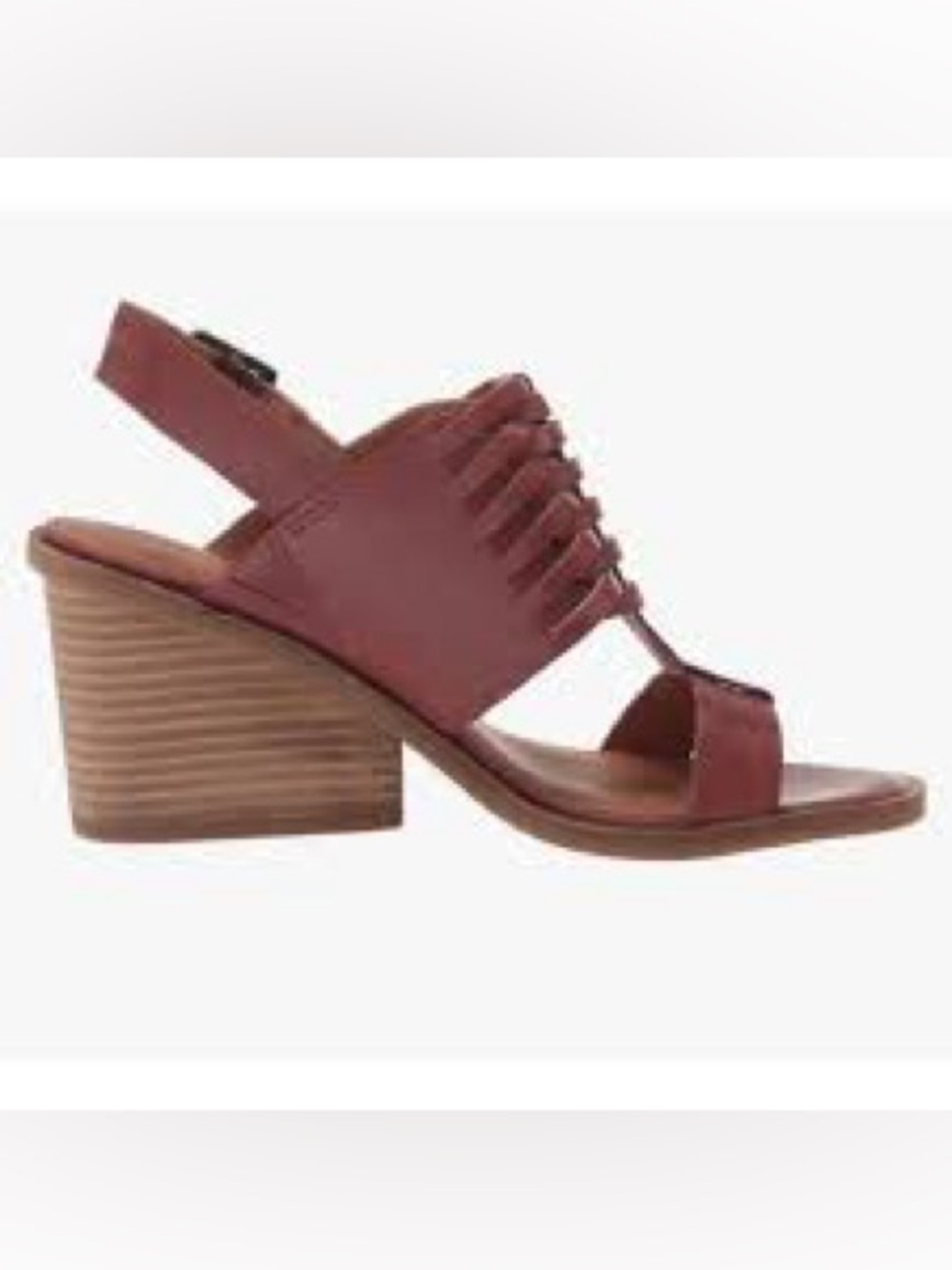 Lucky Brand NWOT Women's Woven Leather Ankle-Strap Sandals - Chestnut, Size 8